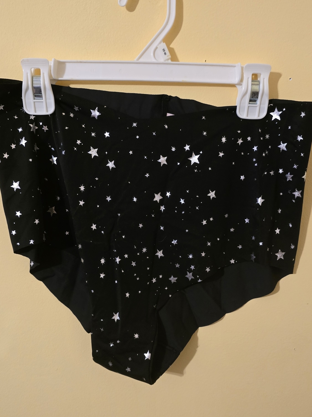 Victoria's Secret Black High-Waist Panty with Silver Star Print